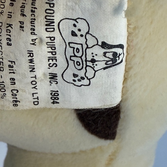 Vintage Pound Puppies 1984 White Brown Spotted Dog Plush 18" - Irwin Toy - Picture 10 of 14